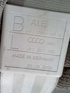 Ремень безопасности передний левый Audi A8, 2007 г.