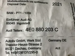 Подушка безопасности пассажира Audi A8, 2007 г.